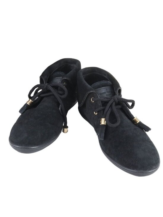 Louis Vuitton Shoes - Louis Vuitton Monogram 36.5 Sneakers Lace Up Shoes Black